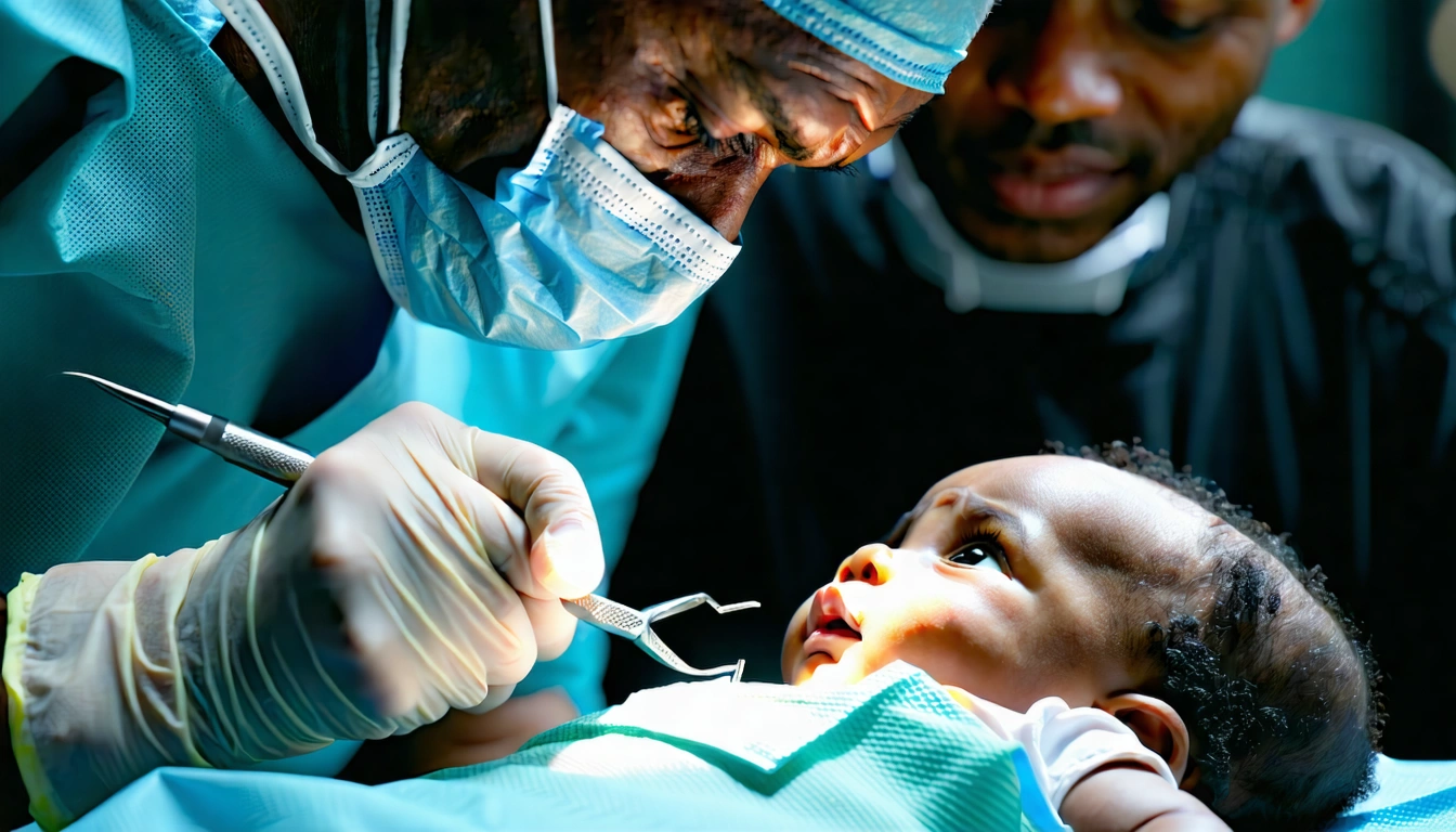 Infant Oral Mutilation is a dangerous and sometimes fatal practice in East Africa, involving gouging unerupted canine teeth with unsterile tools, causing pain, disease, and death risks.